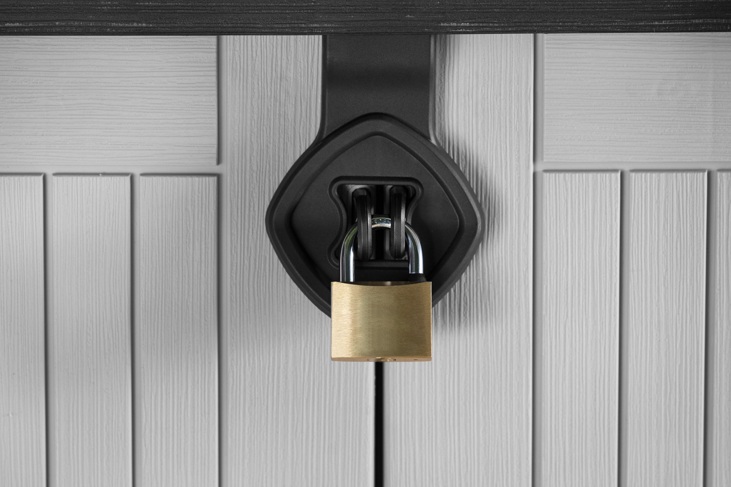 Keter S.I.O Midi 4.3' x 2.3' x 3.7' Horizontal Resin Outdoor Storage Shed with Durable Floor, Grey