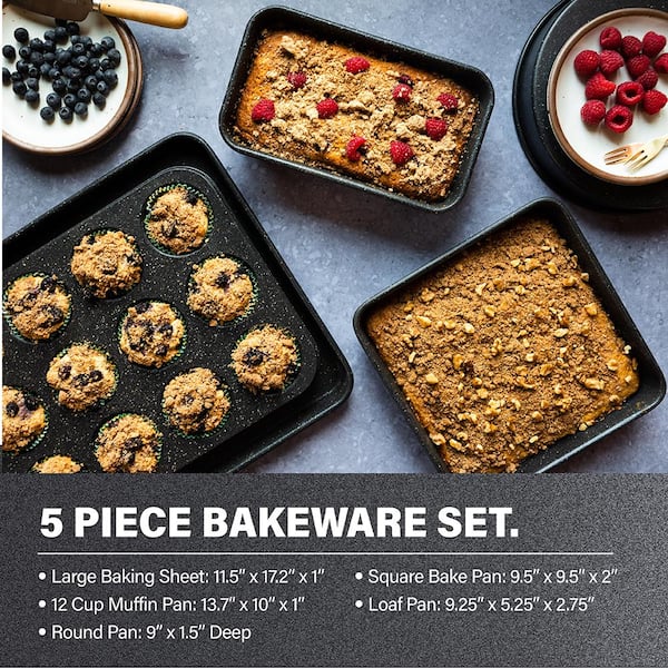 20-Piece Aluminum Ultra-Durable Non-Stick Diamond Infused Cookware and Bakeware Set