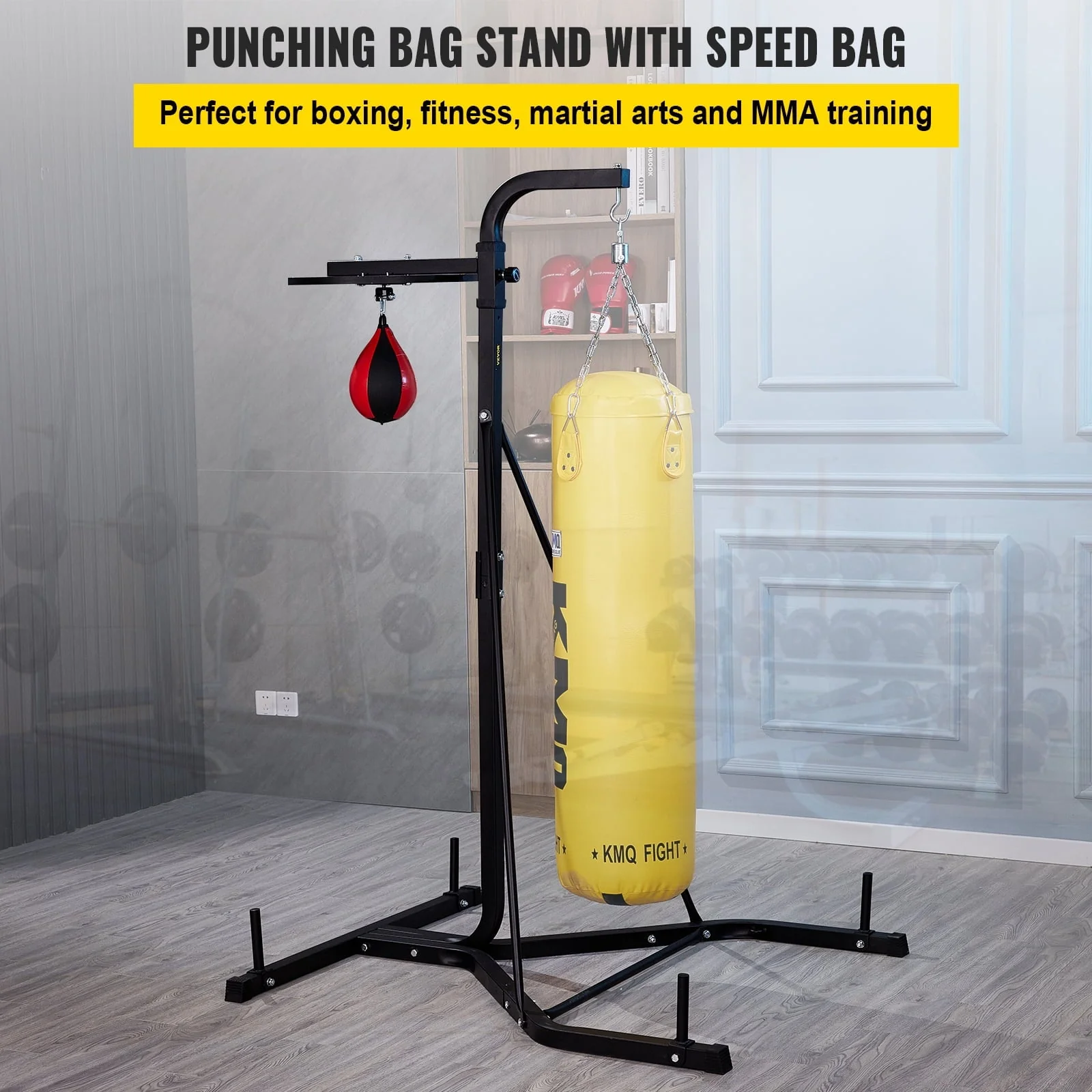 VEVORbrand Free Standing Punching Bag Stand, Unisex Boxing Set, Foldable Single Station Heavy Bag Stand, Punching Ball, Boxing Punching Speed Ball, Boxing Bag with Boxing Rack, for Training