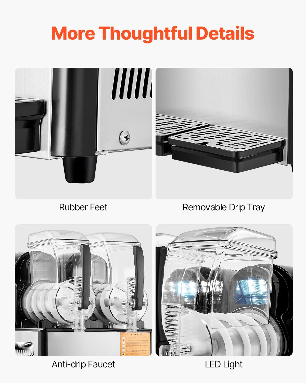 KFFKFF Commercial Slushy Machine, 4L*2 Tank Slushie Machine, Frozen Drink Machine with Temperature Preservation, Slushy Maker Machine