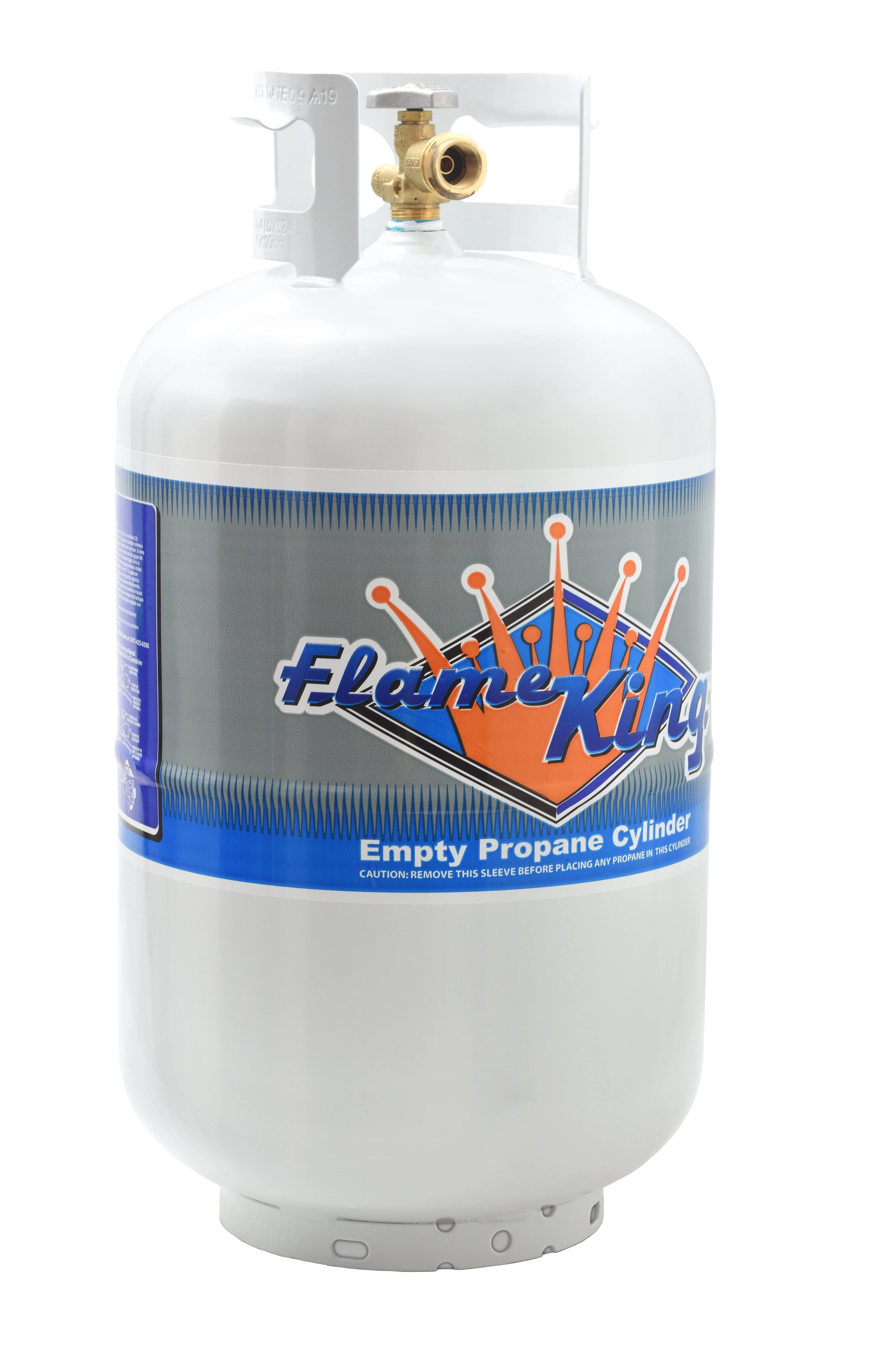 Flame King 30 lb LP Cylinder Propane Tank with Type 1 Overfill Protection Device Valve (Ships Empty)
