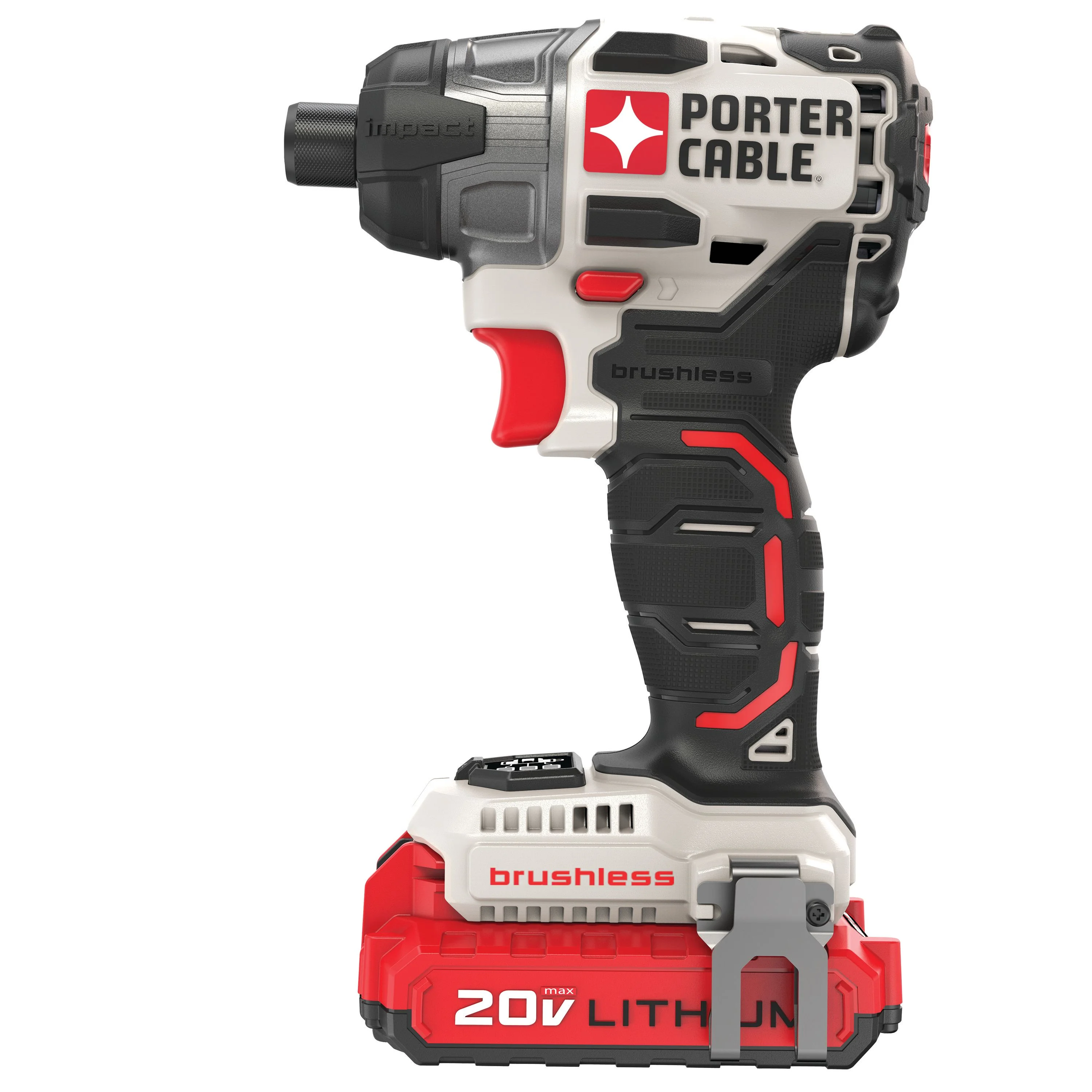 PORTER CABLE 20-Volt Max Lithium-Ion 1/4-Inch Brushless Impact Driver, PCCK647LB