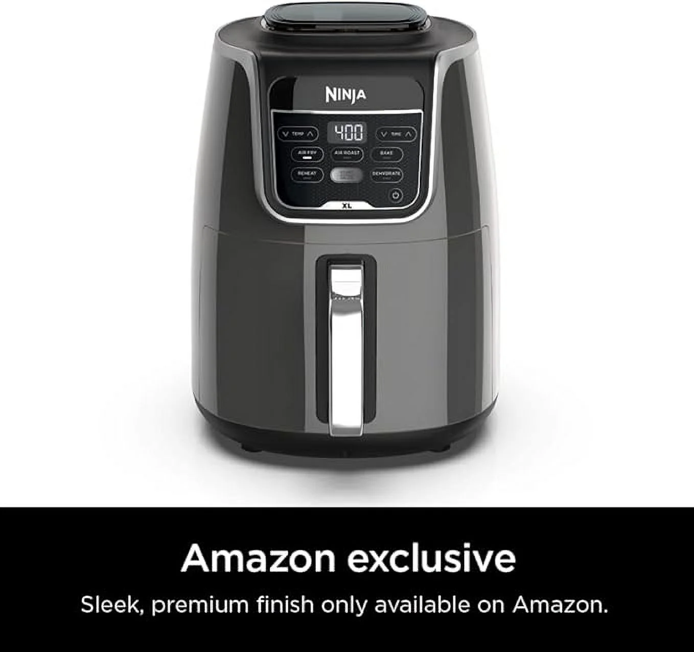 Ninja AF150AMZ Air Fryer XL, 5.5 Qt. Capacity that can Air Fry, Air Roast, Bake, Reheat & Dehydrate, with Dishwasher Safe, Nonstick Basket & Crisper Plate and a Chef-Inspired Recipe Guide, Grey